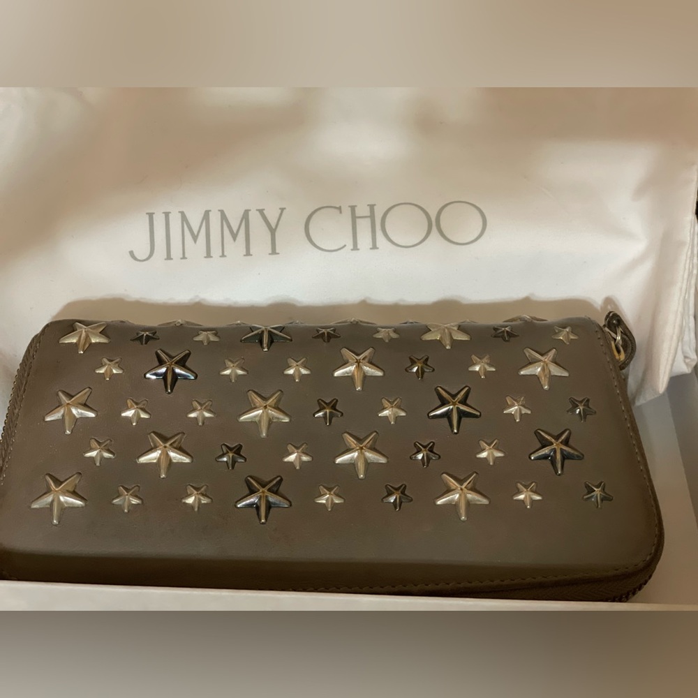 Jimmy Choo Filipa Star Studded Zip Around Long Wallet